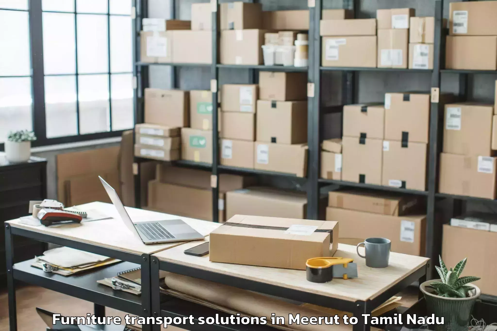 Top Meerut to Manappakkam Furniture Transport Solutions Available